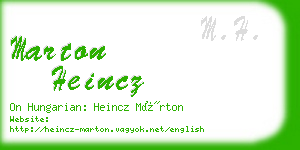 marton heincz business card